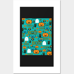 Cute Halloween pattern Posters and Art